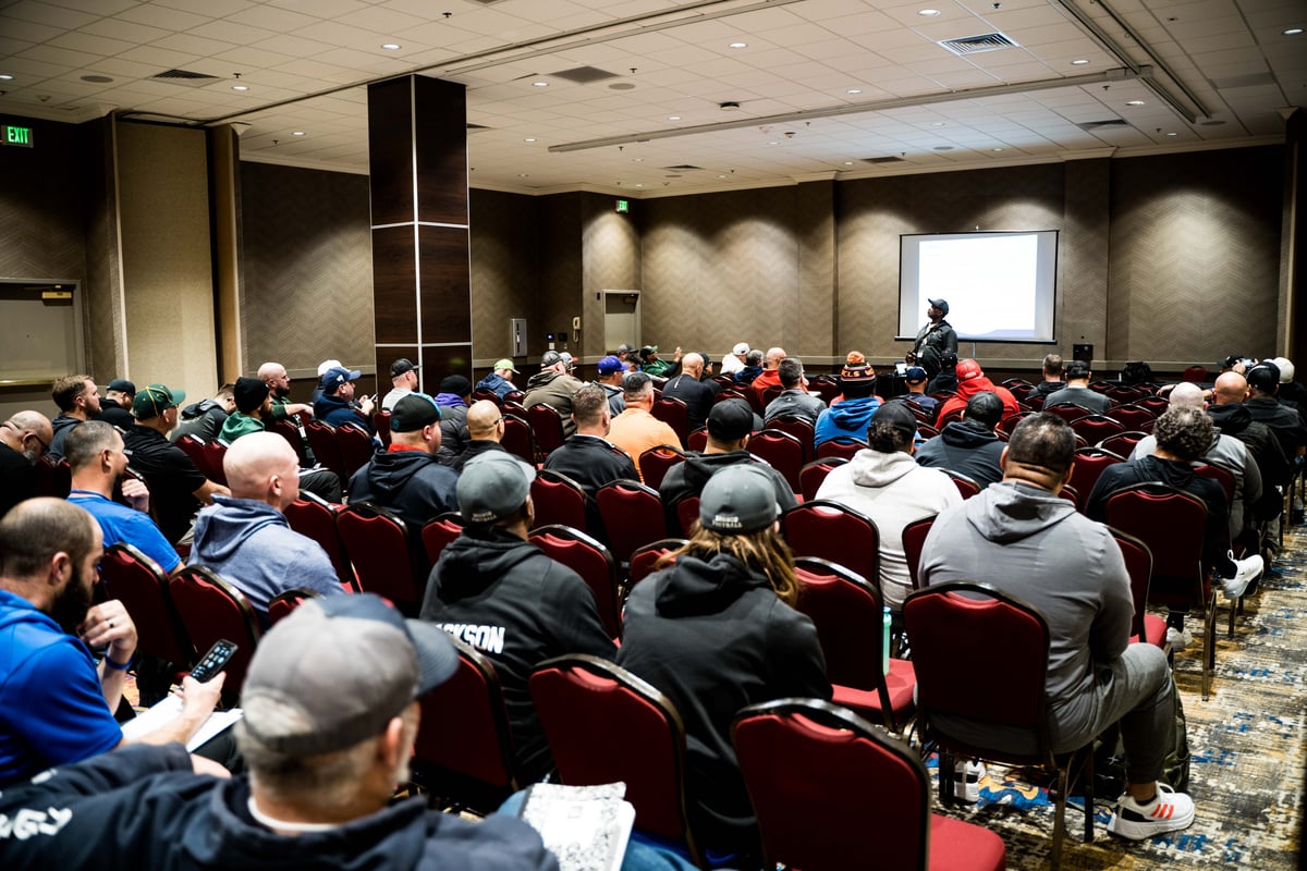 Coaches filling a breakout session at a Glazier clinic