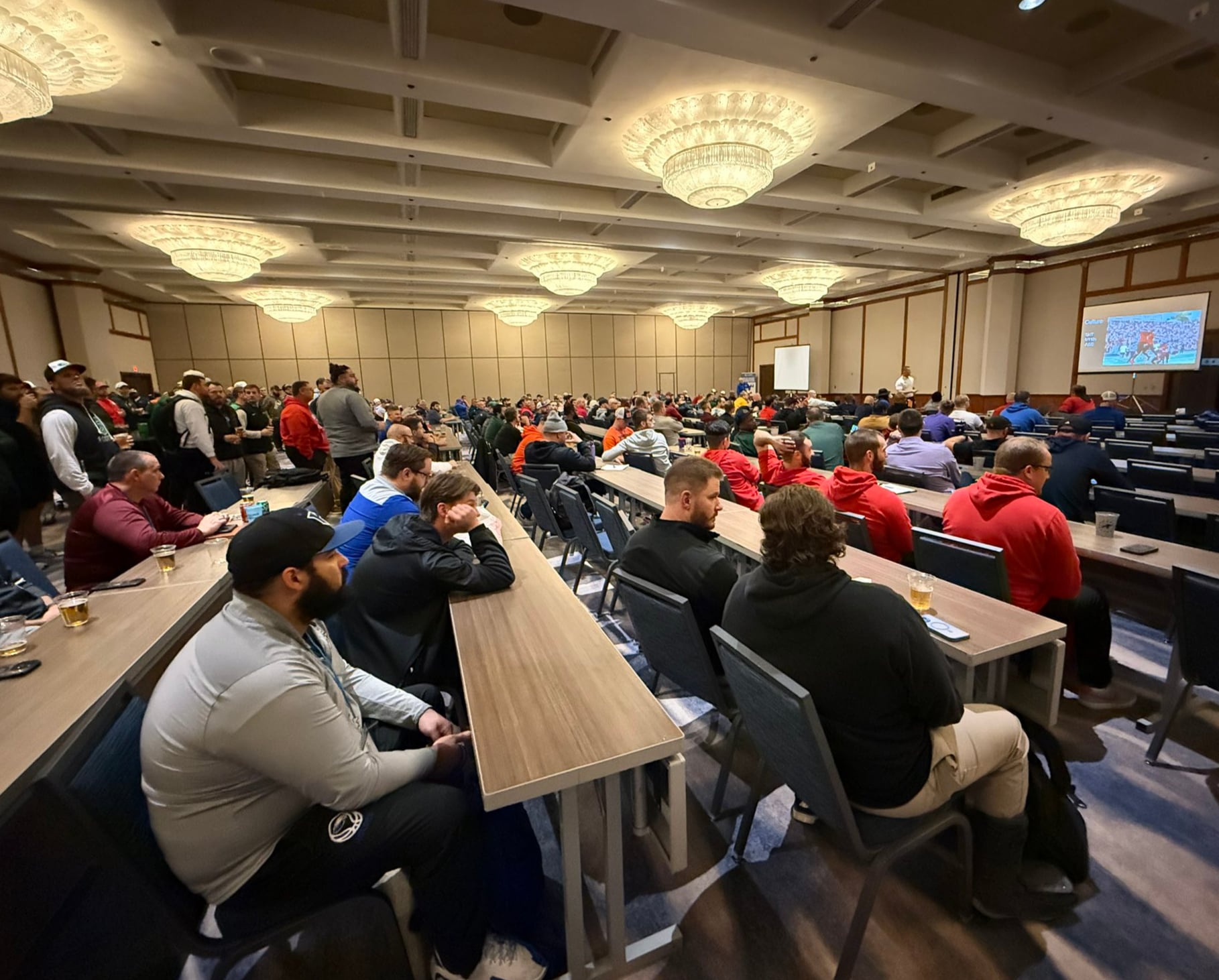 Coaches filling a breakout session at the Glazier Kansas City clinic