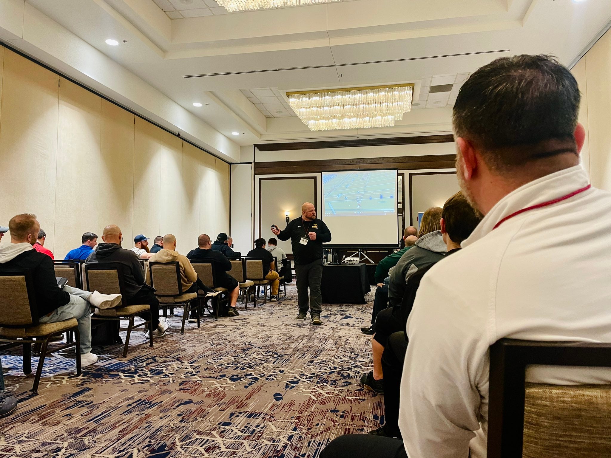 Coaches in a breakout session at the Glazier Indianapolis clinic